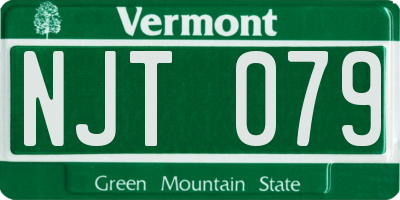 VT license plate NJT079