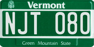 VT license plate NJT080