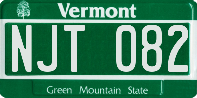 VT license plate NJT082
