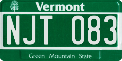 VT license plate NJT083