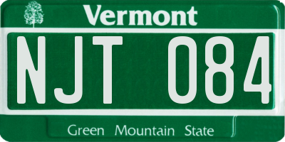 VT license plate NJT084