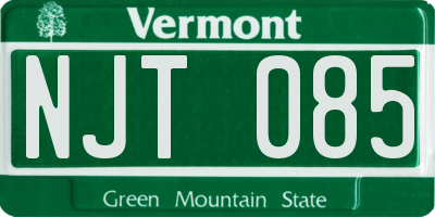 VT license plate NJT085