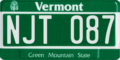 VT license plate NJT087