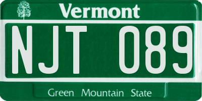 VT license plate NJT089