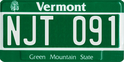 VT license plate NJT091