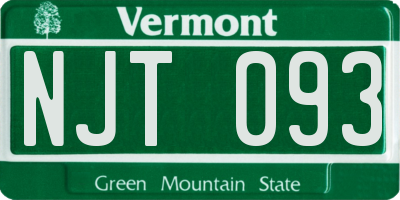 VT license plate NJT093