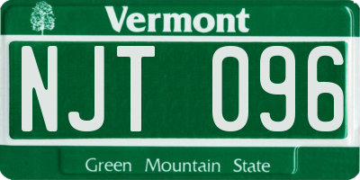 VT license plate NJT096