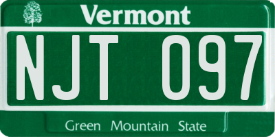 VT license plate NJT097