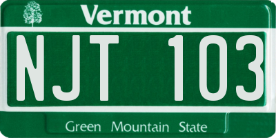 VT license plate NJT103