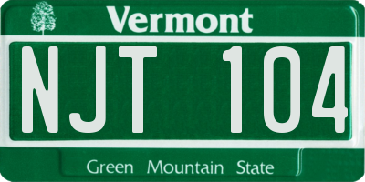 VT license plate NJT104