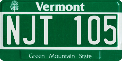 VT license plate NJT105