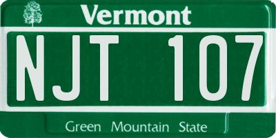 VT license plate NJT107