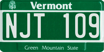 VT license plate NJT109