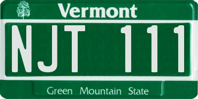 VT license plate NJT111