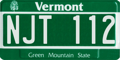 VT license plate NJT112