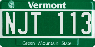 VT license plate NJT113