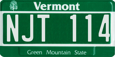 VT license plate NJT114