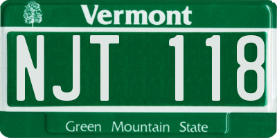 VT license plate NJT118
