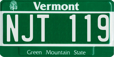 VT license plate NJT119