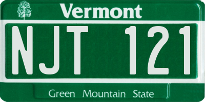 VT license plate NJT121