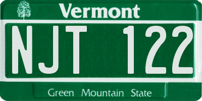 VT license plate NJT122