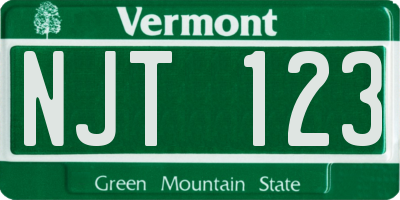 VT license plate NJT123