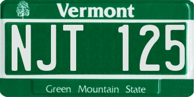 VT license plate NJT125