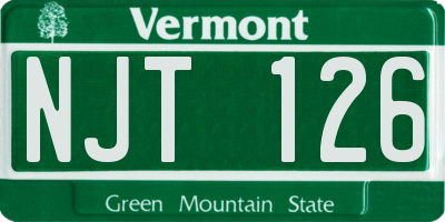 VT license plate NJT126