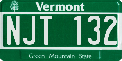 VT license plate NJT132