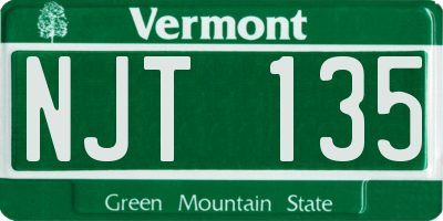 VT license plate NJT135