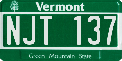 VT license plate NJT137
