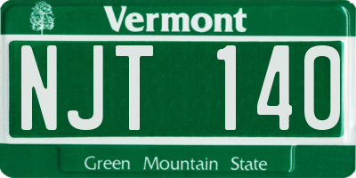 VT license plate NJT140