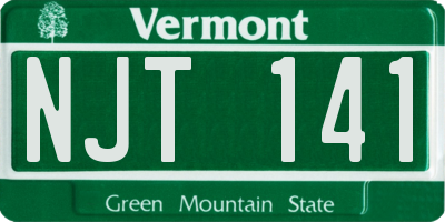 VT license plate NJT141