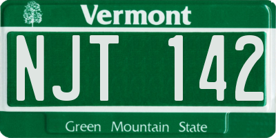 VT license plate NJT142