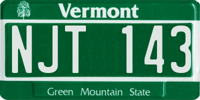 VT license plate NJT143