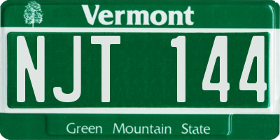 VT license plate NJT144