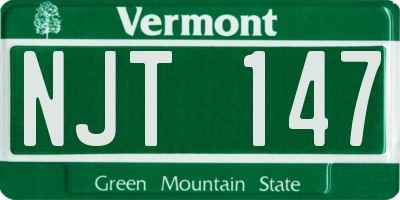 VT license plate NJT147