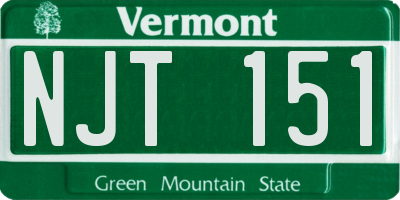 VT license plate NJT151