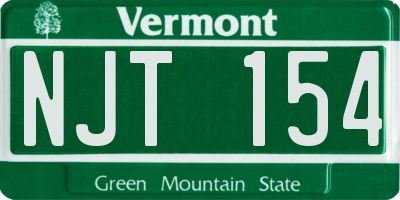 VT license plate NJT154