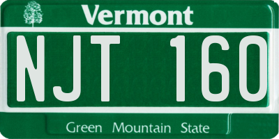 VT license plate NJT160