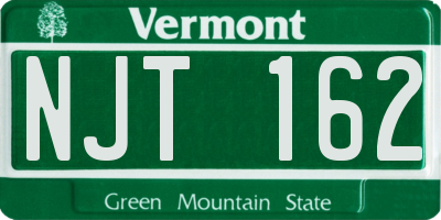 VT license plate NJT162