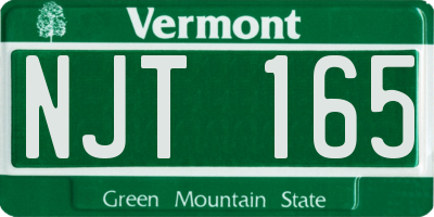 VT license plate NJT165