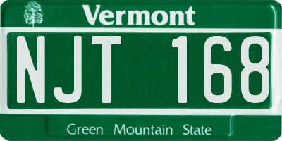 VT license plate NJT168