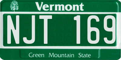 VT license plate NJT169