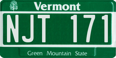 VT license plate NJT171