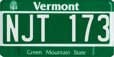 VT license plate NJT173
