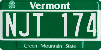 VT license plate NJT174