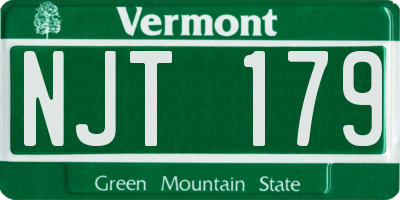 VT license plate NJT179