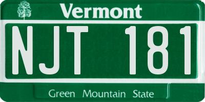 VT license plate NJT181