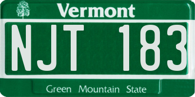 VT license plate NJT183